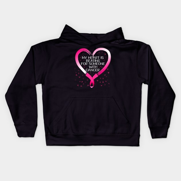 my heart breast cancer awareness Kids Hoodie by TeesCircle